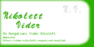 nikolett vider business card